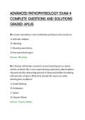 ADVANCED PATHOPHYSIOLOGY EXAM 4&NewLine;COMPLETE QUESTIONS AND SOLUTIONS&NewLine;GRADED APLUS