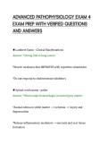 ADVANCED PATHOPHYSIOLOGY EXAM 4&NewLine;EXAM PREP WITH VERIFIED QUESTIONS&NewLine;AND ANSWERS