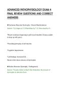 ADVANCED PATHOPHYSIOLOGY EXAM 4&NewLine;FINAL REVIEW QUESTIONS AND CORRECT&NewLine;ANSWERS