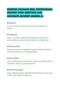 ROOFING PACKAGE DEAL PROFESSIONAL&NewLine;ROOFING PREP QUESTIONS AND&NewLine;ACCURATE ANSWERS GRADED A&plus;