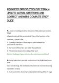 ADVANCED PATHOPHYSIOLOGY EXAM 4&NewLine;UPDATED ACTUAL QUESTIONS AND&NewLine;CORRECT ANSWERS COMPLETE STUDY&NewLine;GUIDE