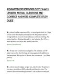 ADVANCED PATHOPHYSIOLOGY EXAM 5&NewLine;UPDATED ACTUAL QUESTIONS AND&NewLine;CORRECT ANSWERS COMPLETE STUDY&NewLine;GUIDE