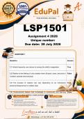 LSP1501 Assignment 4 &lpar;COMPLETE ANSWERS&rpar; 2026 - DUE 28 July 2026
