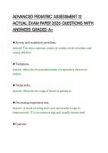 ADVANCED PEDIATRIC ASSESSMENT 12&NewLine;ACTUAL EXAM PAPER 2026 QUESTIONS WITH&NewLine;ANSWERS GRADED A&plus;