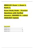 MMSC491 Exam 1&comma; Exam 2&comma; &NewLine;Exam 3&comma;  &NewLine;Exam Study Guide &ndash; Practice &NewLine;Questions with Verified &NewLine;Answers&period; GRADED A&plus;&period; Latest &NewLine;2026&sol;2027 Update