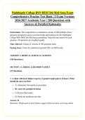 Nightingale College BSN HESI 266 Med Surg Exam &NewLine;Comprehensive Practice Test Bank &vert; 2 Exam Versions &NewLine;2026&sol;2027 Academic Year &vert; 200 Questions with &NewLine;Answers & Detailed Rationales