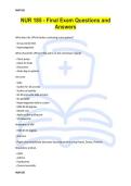 NUR 185 FINAL EXAM &vert; VERIFIED QUESTIONS AND ANSWERS &vert; COMPREHENSIVE STUDY GUIDE &vert; 2026&ndash;2027