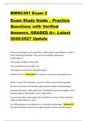MMSC491 Exam 2 &NewLine;Exam Study Guide &ndash; Practice &NewLine;Questions with Verified &NewLine;Answers&period; GRADED A&plus;&period; Latest &NewLine;2026&sol;2027 Update 