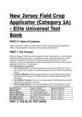 New Jersey Field Crop Applicator &lpar;Category 1A&rpar; - Elite Exam Test Bank & Study Guide &vert; 2026&sol;2027
