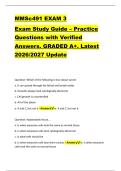 MMSc491 EXAM 3 &NewLine;Exam Study Guide &ndash; Practice &NewLine;Questions with Verified &NewLine;Answers&period; GRADED A&plus;&period; Latest &NewLine;2026&sol;2027 Update 