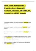 NAB Exam Study Guide &ndash; &NewLine;Practice Questions with &NewLine;Verified Answers&period; GRADED A&plus;&period; &NewLine;Latest 2026&sol;2027 Update 