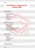 NU185 EXAM 1 &vert; VERIFIED QUESTIONS AND ANSWERS &vert; COMPREHENSIVE STUDY GUIDE &vert; 2026&ndash;2027
