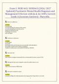  Exam 2&colon; NURS 663&sol; NURS663 &lpar;2026&sol; 2027 Updated&rpar; Psychiatric Mental Health Diagnosis and Management II Review with Qs & As&vert; 100&percnt; Correct&vert; Grade A &lpar;Accurate Answers&rpar; - Maryville&period;