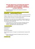 NR 668 Nervous System and Brain Anatomy Latest Study Guide 2026 &vert; NR 668 &vert; Psychiatric-Mental Health Capstone Practicum &vert; Questions with Correct Answers &vert; Latest Edition