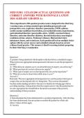 MED SURG 1 EXAM 200 ACTUAL QUESTIONS AND &NewLine;CORRECT ANSWERS WITH RATIONALE LATEST &NewLine;2026 ALREADY GRADED A&plus;