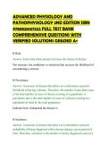 ADVANCED PHYSIOLOGY AND&NewLine;PATHOPHYSIOLOGY 2ND EDITION ISBN&NewLine;9780826167552 FULL TEST BANK&NewLine;COMPREHENSIVE QUESTIONS WITH&NewLine;VERIFIED SOLUTIONS GRADED A&plus;