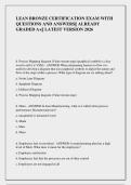 LEAN BRONZE CERTIFICATION EXAM WITH &NewLine;QUESTIONS AND ANSWERS&vert;&vert; ALREADY &NewLine;GRADED A&plus;&vert;&vert; LATEST VERSION 2026 &NewLine; &NewLine;