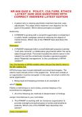 NR 668 Quiz 8 Policy&comma; Culture&comma; Ethics Latest Quiz 2026 &vert; NR 668 &vert; Psychiatric-Mental Health Capstone Practicum &vert; Questions with Correct Answers &vert; Latest Edition
