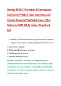 Nevada &lpar;NV&rpar; C 7 Elevation & Conveyance &NewLine;Contractor Practice Exam Questions and &NewLine;Correct Answers &lpar;Verified Answers&rpar; Plus &NewLine;Rationale 2027 Q&A&vert; Instant Download &NewLine;Pdf 