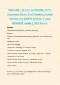 WGU C960 &ndash; Discrete Mathematics II Pre-Assessment Review &vert; Full Questions&comma; Correct Answers&comma; and Worked Solutions &vert; Latest 2026&sol;2027 Update &vert; 100&percnt; Correct&period;