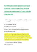 North Carolina Landscape Contractor Exam &NewLine;Questions and Correct Answers &lpar;Verified &NewLine;Answers&rpar; Plus Rationale 2027 Q&A&vert; Instant &NewLine;Download Pdf