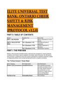2026&sol;2027 ELITE Universal Test Bank&colon; Ontario Cheer Safety & Risk Management &lpar;Protocol v12&period;0&rpar; &vert; Ophea&comma; Rowan&rsquo;s Law & NCCP Complete Guide