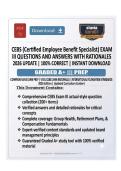 CEBS &lpar;Certified Employee Benefit Specialist&rpar; Exam &ndash; Complete 500&plus; Q&A Test Bank with Evidence-Based Verified Answers & Detailed Rationales &vert; GBA&comma; RPA & New Curriculum 2026&sol;2027 Edition &vert; 100&percnt; Pass Guarantee &vert; Instant Download