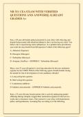 NR 511 CEA EXAM WITH VERIFIED &NewLine;QUESTIONS AND ANSWERS&vert;&vert; ALREADY &NewLine;GRADED A&plus;