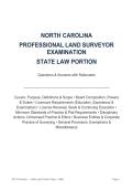 NORTH CAROLINA PROFESSIONAL LAND SURVEYOR EXAMINATION&NewLine;STATE LAW PORTION Questions & Answers with Rationales