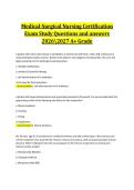 Medical-Surgical Nursing Certification Exam Study Questions and answers 20262027 A&plus; Grade