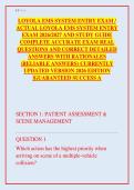Loyola EMS System Entry Exam Prep 2026-2027&colon; The Ultimate Complete Study Guide with 115&plus; Verified Questions&comma; Expert Rationales & Guaranteed A&plus; Success