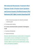 MA Industrial Wastewater Treatment Plant &NewLine;Operator Grade 2 Practice Exam Questions &NewLine;and Correct Answers &lpar;Verified Answers&rpar; Plus &NewLine;Rationale 2027 Q&A&vert; Instant Download Pdf