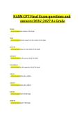 NASM CPT Final Exam questions and answers 20262027 A&plus; Grade&NewLine;&NewLine;