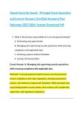 Hawaii Security Guard - Principal Exam Questions &NewLine;and Correct Answers &lpar;Verified Answers&rpar; Plus &NewLine;Rationale 2027 Q&A&vert; Instant Download Pdf