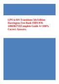 Test Bank For LPN to RN Transitions 5th Edition by Harrington ISBN&colon;978-1496382733&vert;Complete Guide A&plus;&vert;100&percnt; Correct Answers&period;