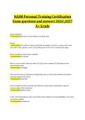 NASM Personal Training Certification Exam questions and answers 20262027 A&plus; Grade