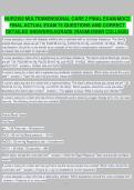 NUR2392 Multidimensional Care II Final Exam &vert; 75 Practice Questions & Detailed Answers &vert; Rasmussen College