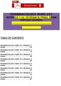 Portage Learning NURS 251 Pharmacology &vert; Modules 1&ndash;10 & Final Exam &vert; Comprehensive Practice Questions & Answers