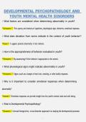 Developmental Psychopathology and Youth Mental Health Disorders &vert; Comprehensive Questions & Answers &vert; Psychopathology Review