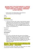 NR 668 Quiz 2 Psychotherapy & Group Therapy Latest Study Guide 2026 &vert; NR 668 &vert; Psychiatric-Mental Health Capstone Practicum &vert; Questions with Correct Answers &vert; Latest Edition