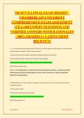 NR 547 CEA FINAL EXAM 2026&sol;2027 - CHAMBERLAIN UNIVERSITY COMPREHENSIVE EXAM ASSESSMENT &lpar;CEA&rpar; 600 EXPERT QUESTIONS AND VERIFIED ANSWERS WITH RATIONALES &vert; 100&percnt; GRADED A&plus; LATEST &lpar;MOST RECENT&excl;&excl;&excl;&rpar;