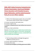 2026&ndash;2027 Indian Economy Comprehensive Practice Examination&colon; Hard-Level Multiple Choice Questions with Detailed Answers&comma; Expert Rationales&comma; and the Latest Economic Policy & Current Affairs Updates