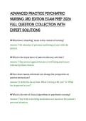 ADVANCED PRACTICE PSYCHIATRIC&NewLine;NURSING 3RD EDITION EXAM PREP 2026&NewLine;FULL QUESTION COLLECTION WITH&NewLine;EXPERT SOLUTIONS