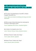 RQI CERTIFICATION EVALUATION&NewLine;QUESTIONS AND SOLUTIONS FULL REVIEW&NewLine;SHEET&NewLine;