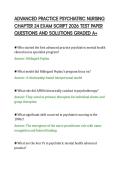 ADVANCED PRACTICE PSYCHIATRIC NURSING&NewLine;CHAPTER 24 EXAM SCRIPT 2026 TEST PAPER&NewLine;QUESTIONS AND SOLUTIONS GRADED A&plus;