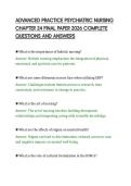 ADVANCED PRACTICE PSYCHIATRIC NURSING&NewLine;CHAPTER 24 FINAL PAPER 2026 COMPLETE&NewLine;QUESTIONS AND ANSWERS