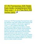 ATI RN Pharmacology 2026 Retake Exam Guide &vert; Comprehensive NGN-Style Level 1&comma; 2&comma; & 3 Pass Bank &lpar;400 Verified Q&As&rpar;