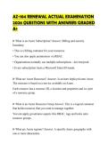 AZ-104 RENEWAL ACTUAL EXAMINATION&NewLine;2026 QUESTIONS WITH ANSWERS GRADED&NewLine;A&plus;