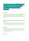 ADVENT HEALTH EKG COMPREHENSIVE&NewLine;EXAMINATION TEST QUESTIONS AND&NewLine;SOLUTIONS VERIFIED COMPLETE&NewLine;RESOURCE