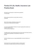 Florida 215 Life&comma; Health&comma; Insurance Law Practice Exam Questions and Explained Answers &lpar;2026&sol;2027&rpar;&NewLine;